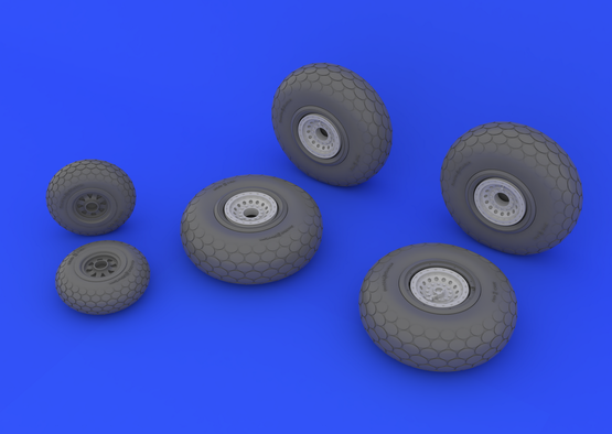 Eduard Brassin 648132 1:48 Boeing B-29A Superfortress wheels with weighted tyre effect