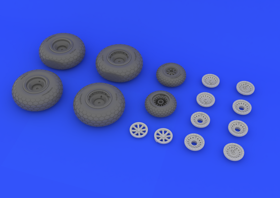 Eduard Brassin 648132 1:48 Boeing B-29A Superfortress wheels with weighted tyre effect
