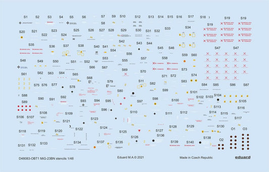 Eduard D48083 1:48 Mikoyan MiG-23BN stencils