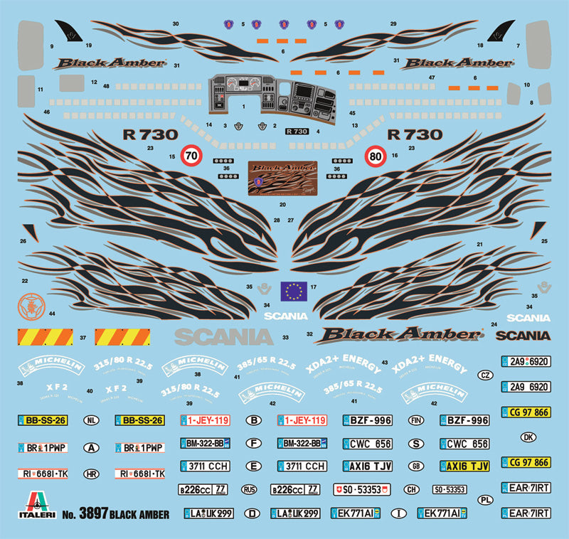 Italeri 3897 1:24 Scania R730 "Black Amber"