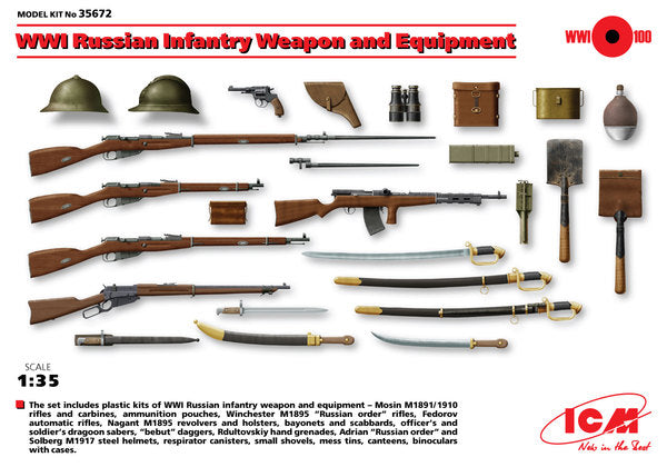 ICM 35672 1:35 WWI Soviet Infantry Weapon and Equipment