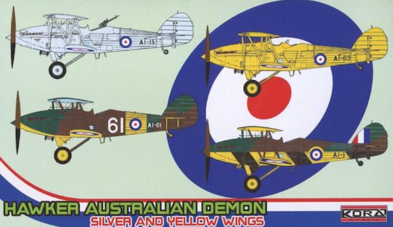 Kora 72184 1:72 Hawker Demon Australian Silver and Yellow wings