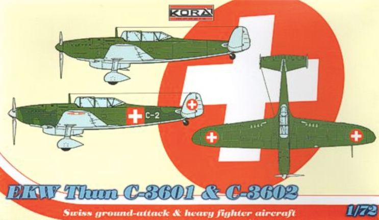 Kora 72125 1:72 EKW Thun C-3601 and C-3602 (Swiss heavy fighter) Decals Swiss Air Force