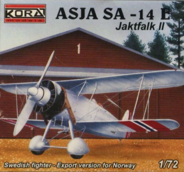 Kora 7228 1:72 ASJA SA-14E Norwegian version with wheels. Includes decals.