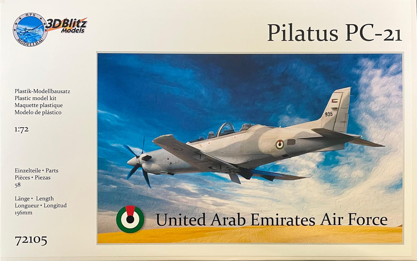3D Blitz 72105 1:72 Pilatus PC-21 United Arab Emirates Air Force