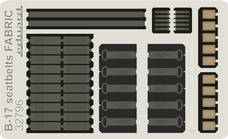 Eduard 32796 1:32 B-17G Flying Fortress seatbelts FABRIC