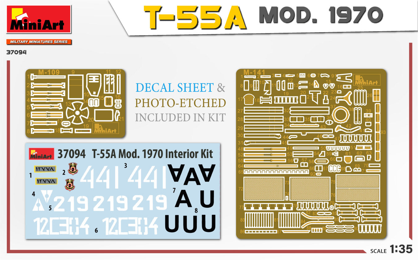 Mini Art 37094 1:35 Soviet T-55A Mod. 1970 with Interior