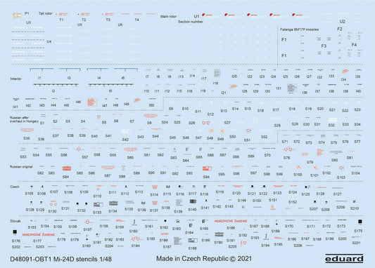 Eduard D48091 1:48 Mil Mi-24D stencils