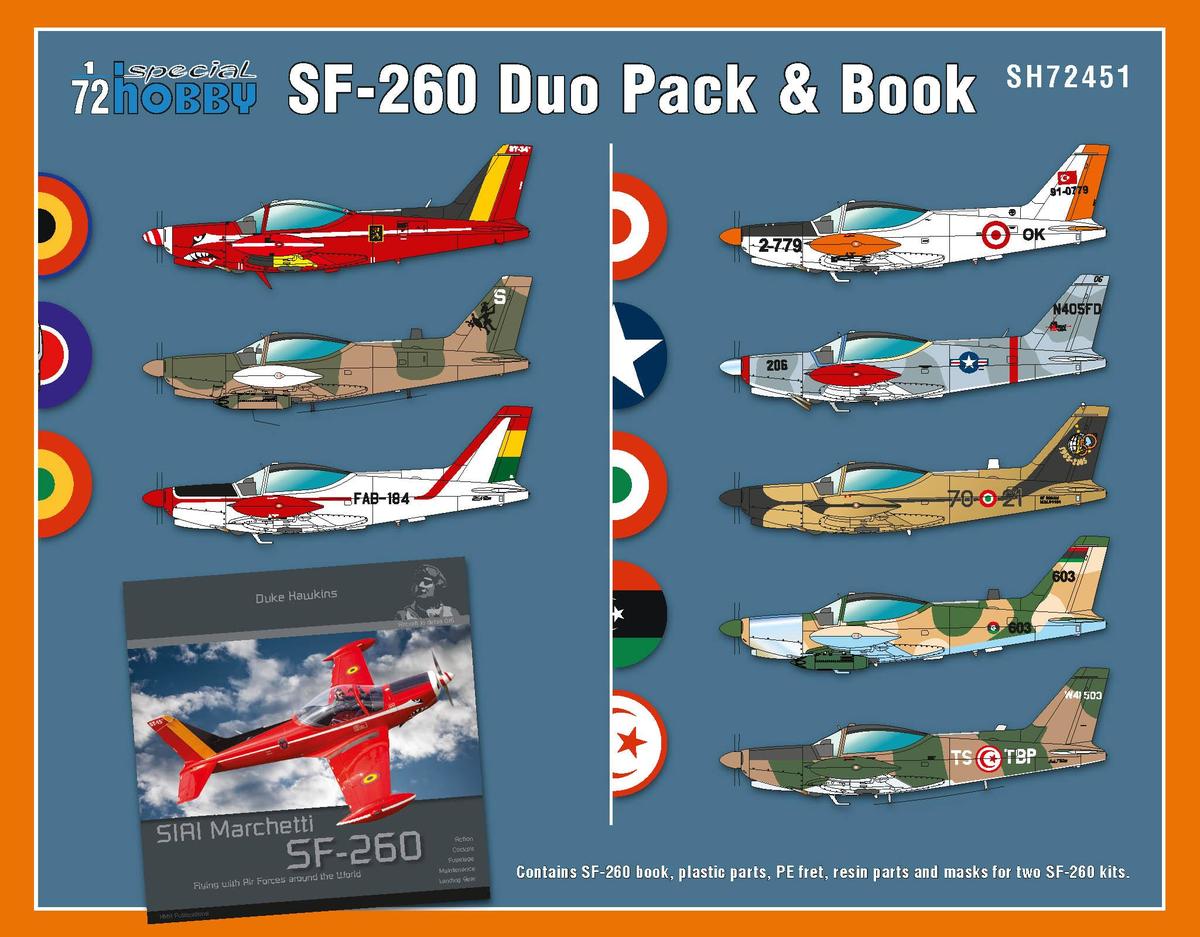 Special Hobby SH72451 1:72 SIAI-Marchetti SF-260 Duo Pack & Book