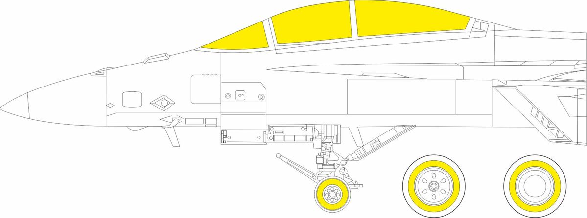 Eduard JX283 1:32 Boeing F/A-18F Super Hornet TFace (interior and exterior canopy masks)