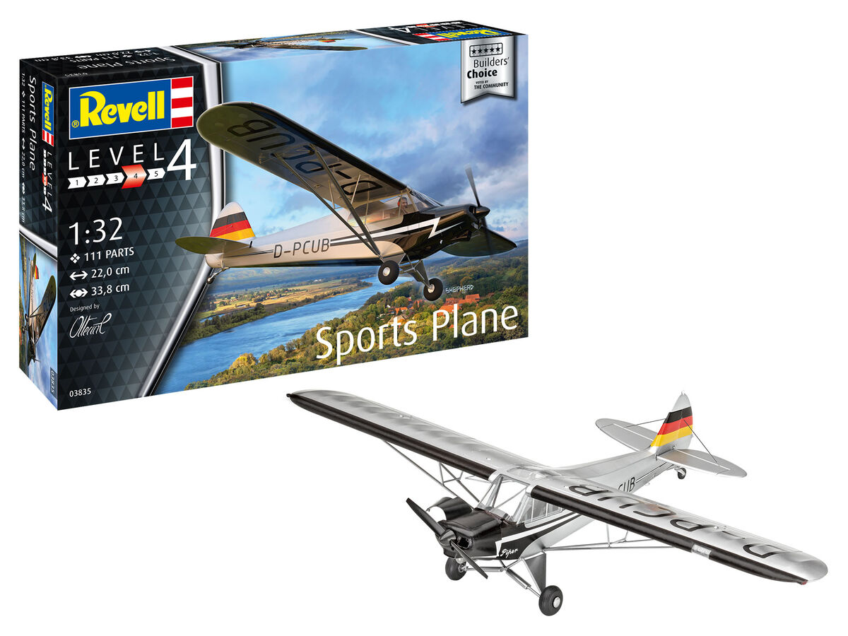 Revell 03835 1:32 Piper PA-18 Super Cub Sports Plane Builders Choice 2021