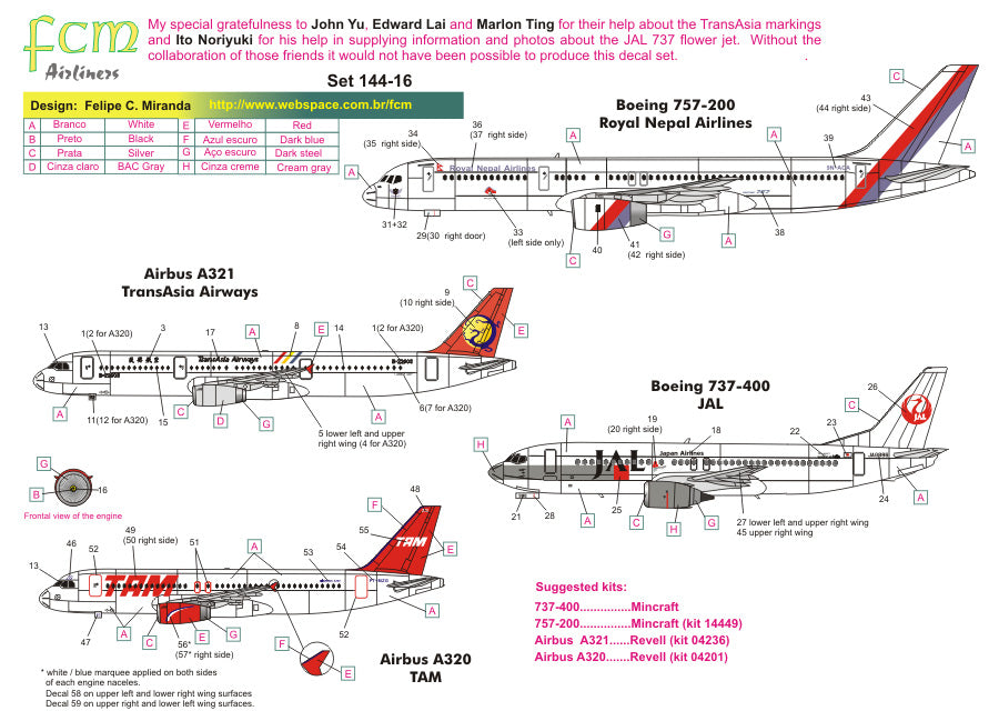 FCM 44016 1:144 Boeing 757-200 Royal Nepal Airlines