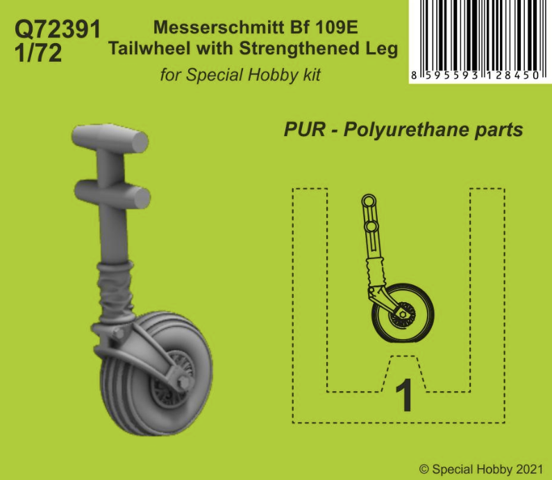 CMK Q72391 1:72 Messerschmitt Bf-109E Tailwheel with Strengthened Leg