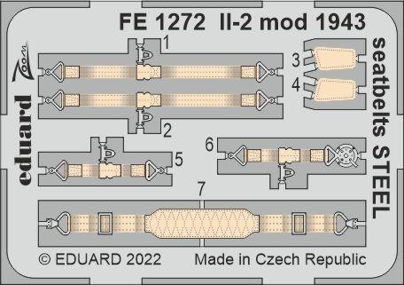 Eduard FE1272 1:48 Ilyushin Il-2 mod. 1943 seatbelts STEEL