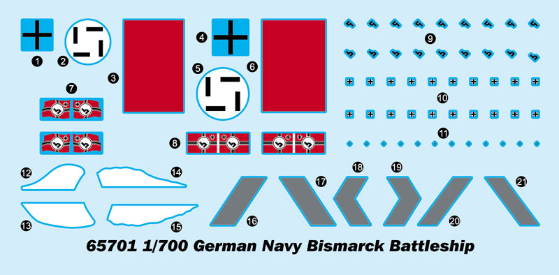 I Love Kit 65701 1:700 German Bismarck Battleship 1941 with Detail Up Set