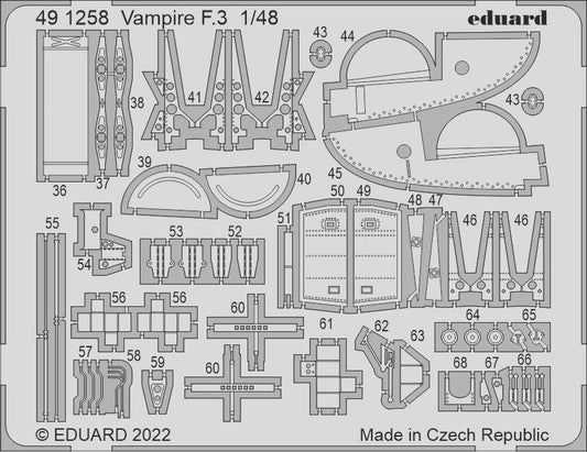 Eduard 491258 1:48 de Havilland Vampire F.3 Detailing Set