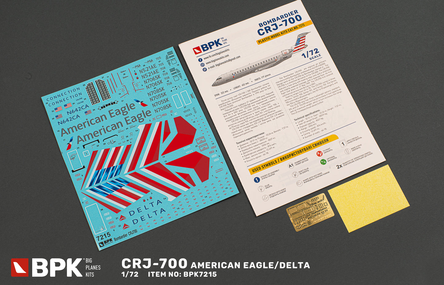 Big Planes Kits BPK7215 1:72 Bombardier CRJ-700 American Eagle / Delta