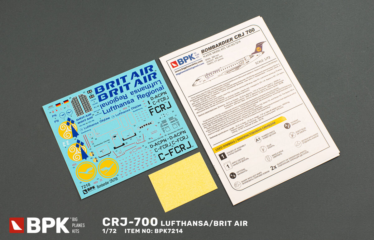 Big Planes Kits BPK7214 1:72 Bombardier CRJ-700 Lufthansa Regional