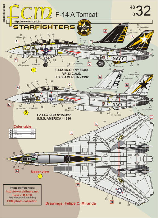 FCM 48032 1:48 Grumman F-14A VF-33 Starfighters