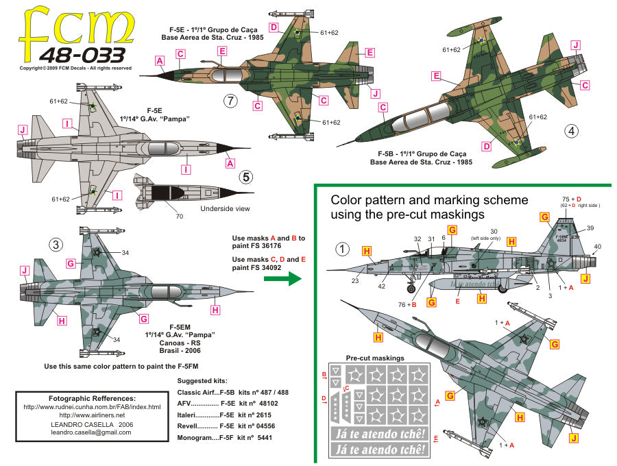 FCM 48033 1:48 Northrop F-5E/F Part 1 - Brazilian Tigers