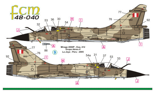 FCM 48040 1:48 Dassault Mirage 2000 - Brazil, Peru & France