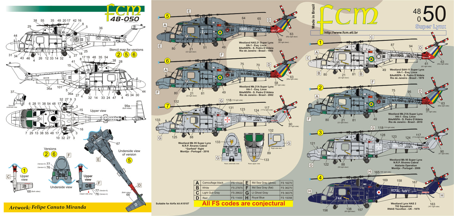 FCM 48050 1:48 Westland Super Lynx - Brazil / Portugal / UK