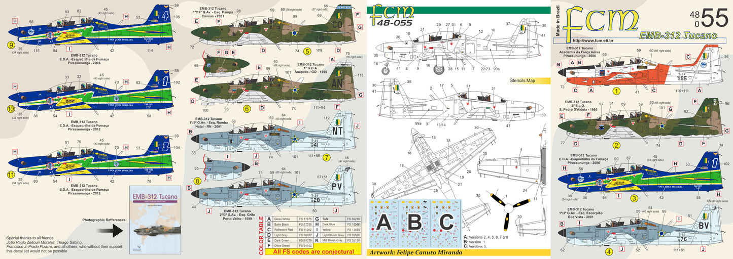 FCM 48055 1:48 Embraer EMB-312 Tucano - Brazilian Squadrons