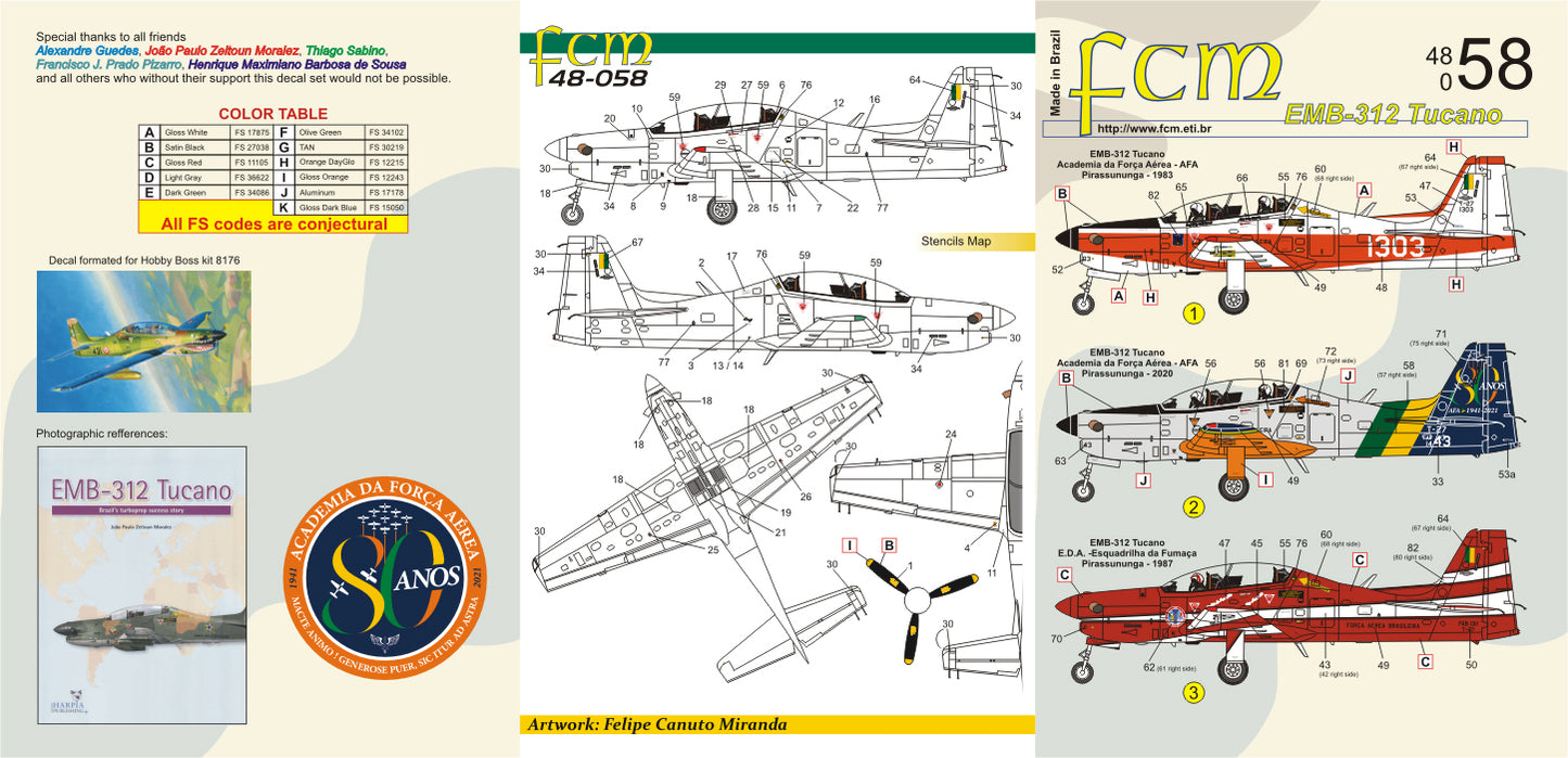 FCM 48058 1:48 Embraer T-27 Tucano - FAB