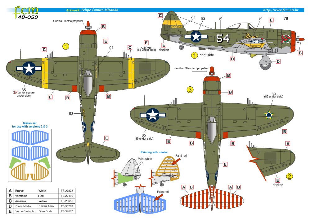 FCM 48059 1:48 Republic P-47D Thunderbolt - os desviados da FEB na ItÃÂ¡lia