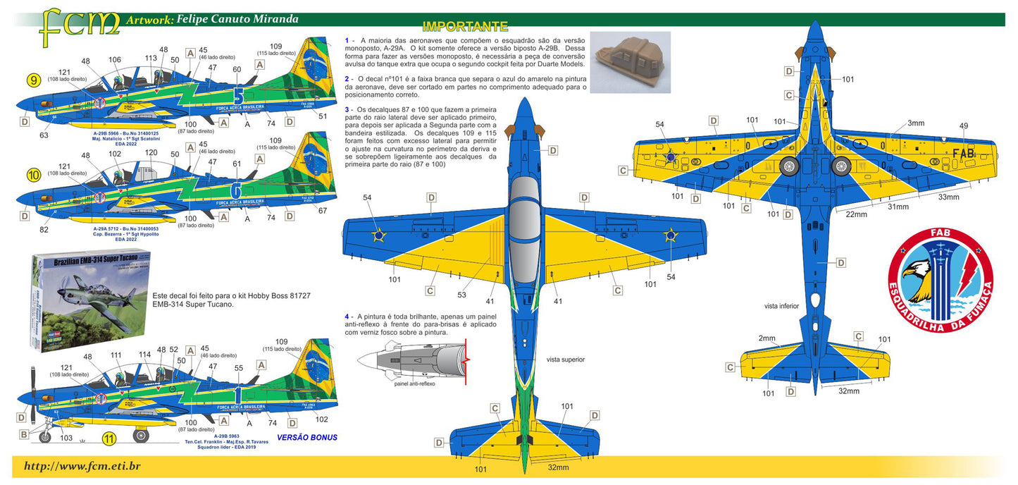 FCM 48062 1:48 Embraer EMB-314 Super Tucano - The Smoke Squadron 2022