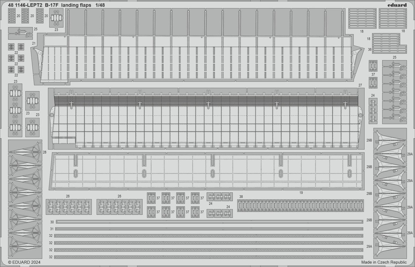 Eduard 481146 1:48 Boeing B-17F Flying Fortress landing flaps