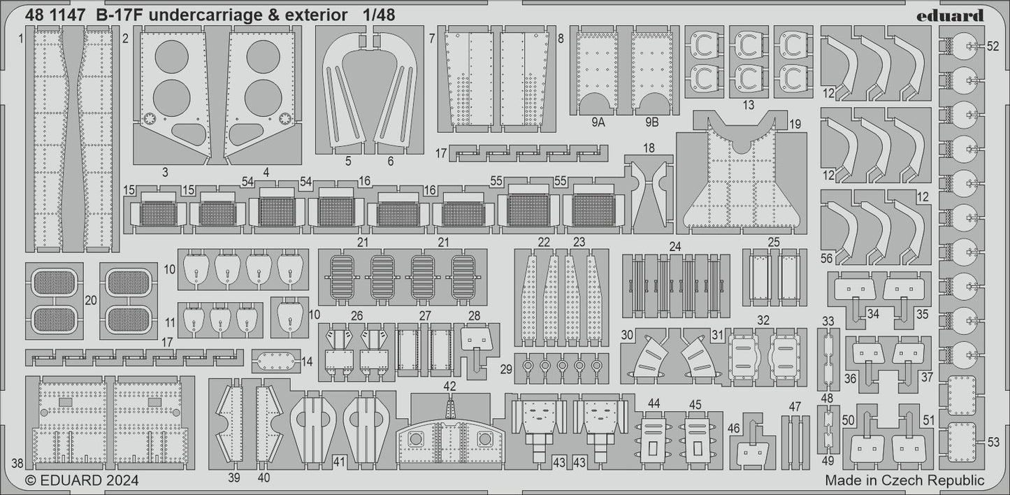 Eduard 481147 1:48 Boeing B-17F Flying Fortress Undercarriage & Exterior