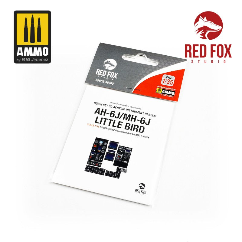 Red Fox Studio RFS-35002 1:35 Hughes AH-6J/MH-6J Little Bird Quick Set 3D Acrylic Instrument Panel