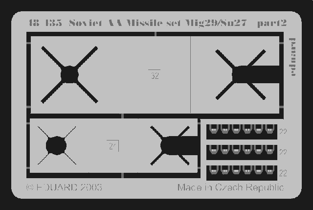 Eduard 48435 1:48 Soviet AA missile set for Mikoyan MiG-29/Sukhoi Su-27