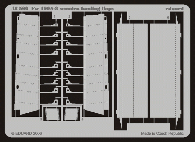 Eduard 48560 1:48 Focke-Wulf Fw-190A/Fw-190F wooden landing flaps