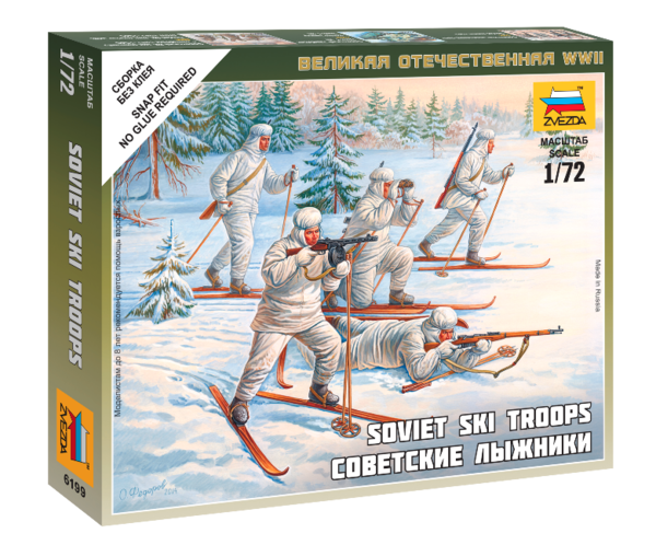 Zvezda 6199 1:72 Soviet Skiers [WWII]