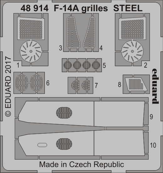 Eduard 48914 1:48 Grumman F-14A Tomcat grilles STEEL