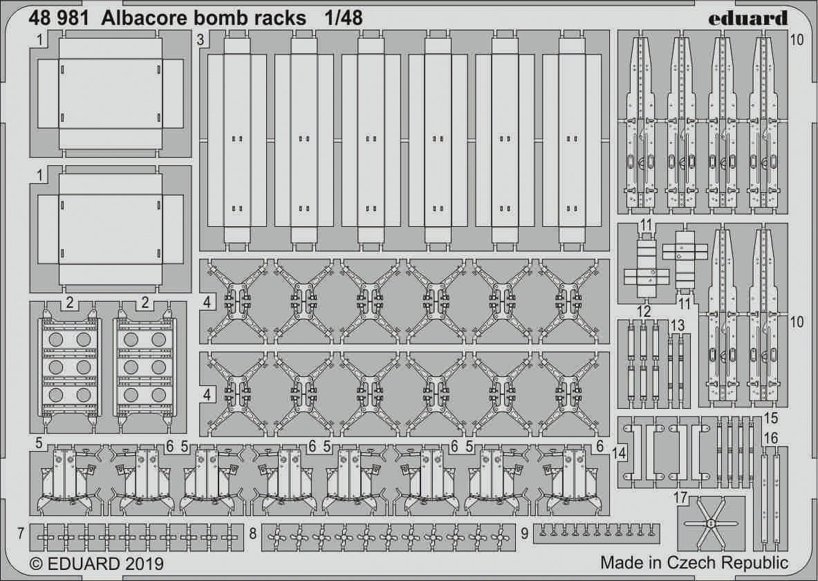 Eduard 48981 1:48 lbacore bomb racks