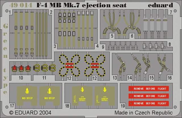 Eduard 49014 1:48F-4 MB Mk.7 Ejection Seat Pre-Painted In Colour