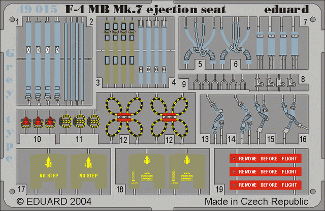 Eduard 49015 1:48 F-4 MB Mk.7 Ejection Seat Pre-Painted in Colour