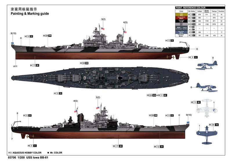 Trumpeter 03706 1:200 USS Iowa BB-61