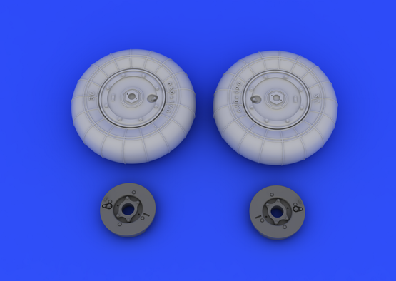 Eduard Brassin 648158 1:48 Messerschmitt Bf-109G-10 wheels with weighted tyre effect