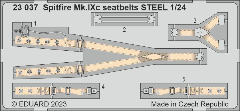 Eduard 23037 1:24 Supermarine Spitfire Mk.IXc seatbelts STEEL for Airfix