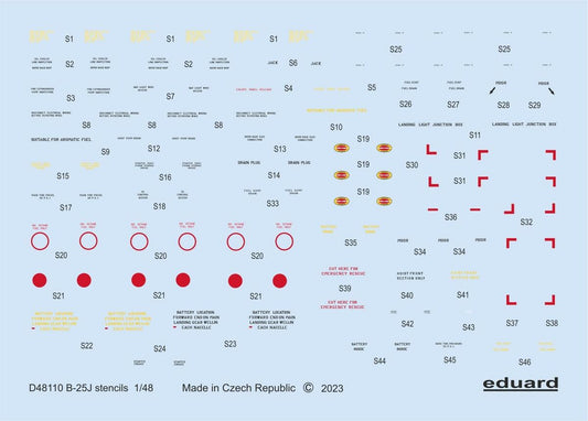 Eduard D48110 1:48 North-American B-25J stencils