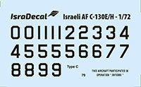 IsraDecal Studio IAF-113 1:72 IAF Lockheed C-130E/H Hercules