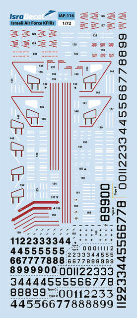 IsraDecal Studio IAF-116 1:72 IAF 'Kfir' Decals