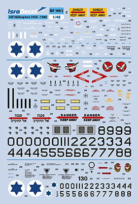 IsraDecal Studio IAF-109 1:48 IAF Helicoperts 1955-80