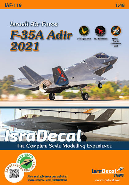 IsraDecal Studio IAF-119 1:48 IAF Lockheed-Martin F-35 'Adir' including that latest MANAT tail art