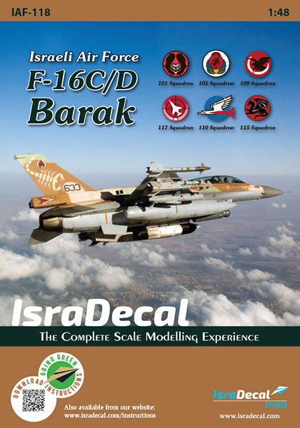 IsraDecal Studio IAF-118 1:48 IAF Lockheed-Martin F-16C/D 'Barak'