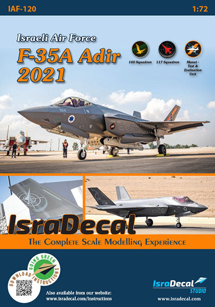 IsraDecal Studio IAF-120 1:72 IAF Lockheed-Martin F-35 'Adir' including that latest MANAT tail art